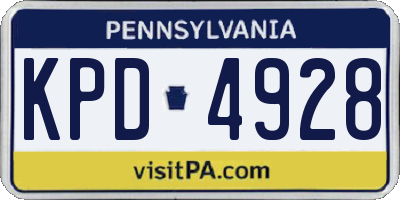 PA license plate KPD4928