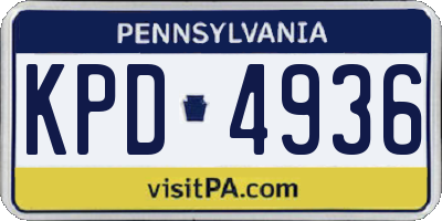 PA license plate KPD4936