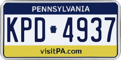 PA license plate KPD4937