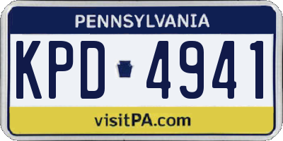 PA license plate KPD4941