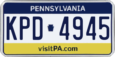PA license plate KPD4945