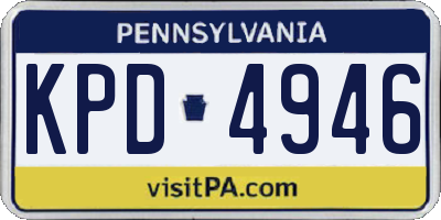 PA license plate KPD4946