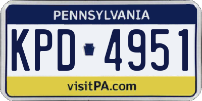 PA license plate KPD4951