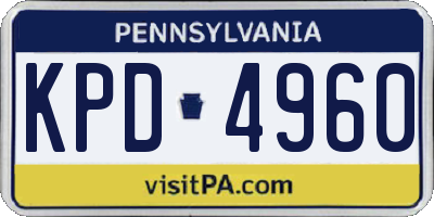 PA license plate KPD4960