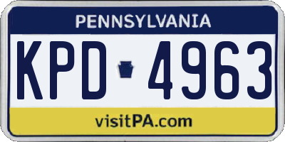 PA license plate KPD4963