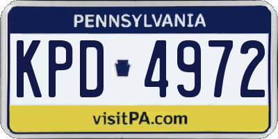 PA license plate KPD4972
