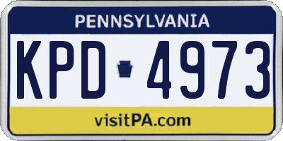 PA license plate KPD4973