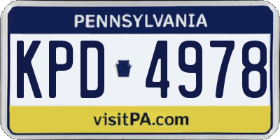 PA license plate KPD4978