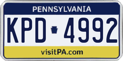 PA license plate KPD4992