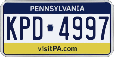PA license plate KPD4997