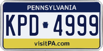PA license plate KPD4999