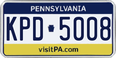 PA license plate KPD5008
