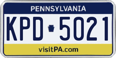 PA license plate KPD5021