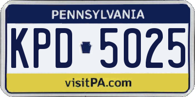 PA license plate KPD5025