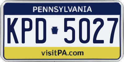 PA license plate KPD5027