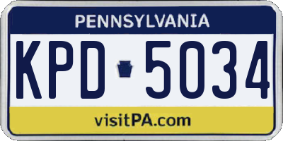 PA license plate KPD5034