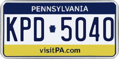 PA license plate KPD5040