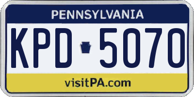 PA license plate KPD5070