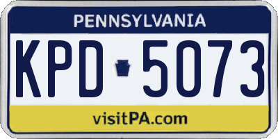 PA license plate KPD5073