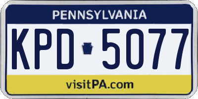 PA license plate KPD5077