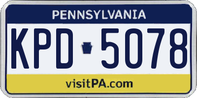 PA license plate KPD5078