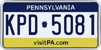 PA license plate KPD5081