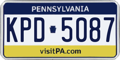 PA license plate KPD5087
