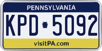 PA license plate KPD5092