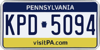 PA license plate KPD5094