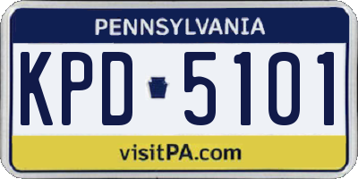 PA license plate KPD5101