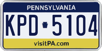 PA license plate KPD5104