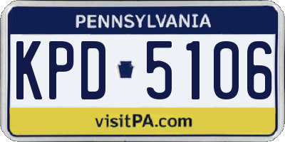 PA license plate KPD5106