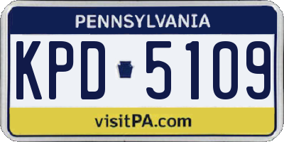 PA license plate KPD5109