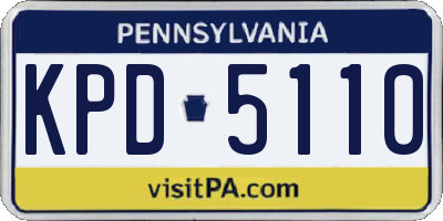 PA license plate KPD5110