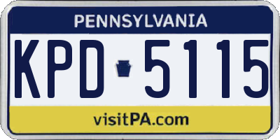 PA license plate KPD5115