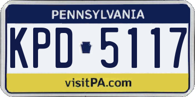 PA license plate KPD5117