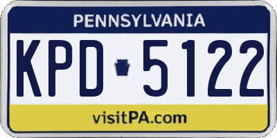 PA license plate KPD5122