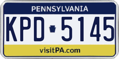 PA license plate KPD5145