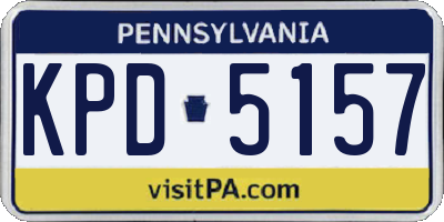 PA license plate KPD5157