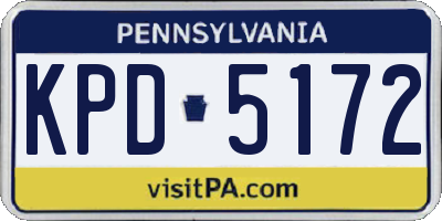 PA license plate KPD5172