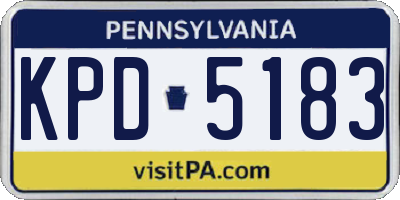 PA license plate KPD5183