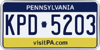 PA license plate KPD5203