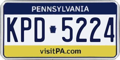 PA license plate KPD5224