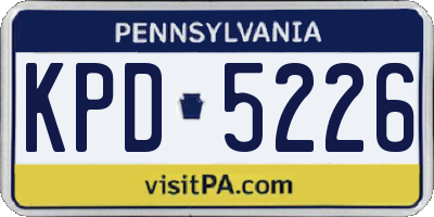 PA license plate KPD5226