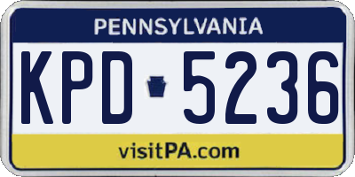 PA license plate KPD5236