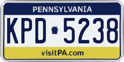 PA license plate KPD5238