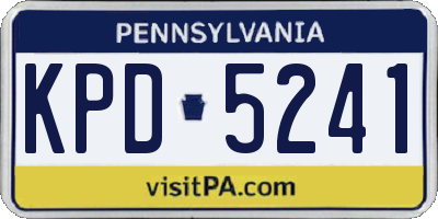 PA license plate KPD5241