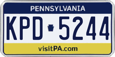 PA license plate KPD5244