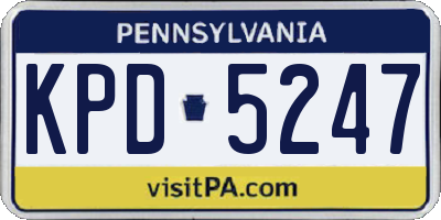 PA license plate KPD5247