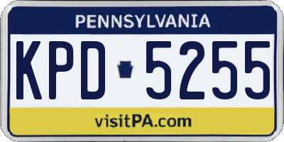 PA license plate KPD5255